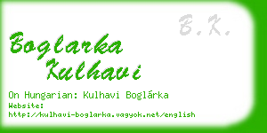 boglarka kulhavi business card