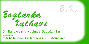 boglarka kulhavi business card